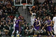 Justin McFadden goes up for a layup